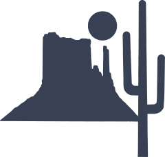 Desert Mountain With Sun And Cactus Sticker