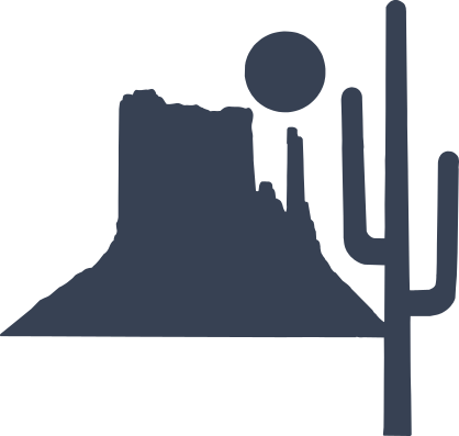 Desert Mountain With Sun And Cactus Sticker