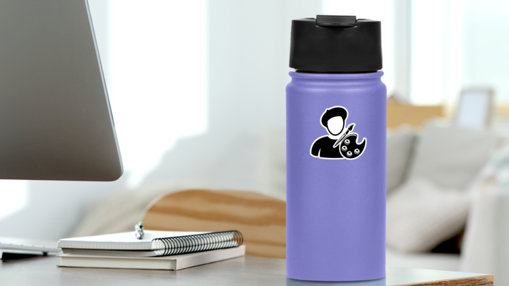 Design Artist Icon Sticker on a Water Bottle (New) example