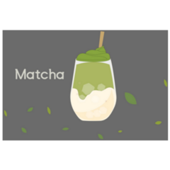 Design Of Matcha Latte Sticker