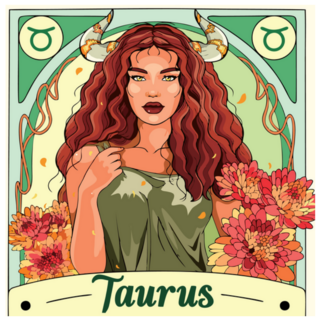 Detailed Art Illustration Of Taurus Zodiac Symbol Sticker