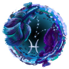 Detailed Artistic Colorful Pisces Sticker