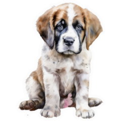 Detailed Bernard Pup Sticker