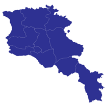 Detailed Blue Armenia Map Sticker