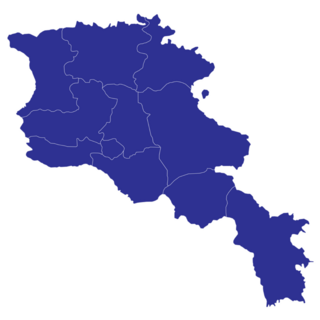 Detailed Blue Armenia Map Sticker