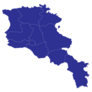 Detailed Blue Armenia Map Sticker