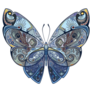 Detailed Blue Butterfly with Delicate Pattern Sticker