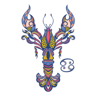 Detailed Cancer Zodiac Symbol Sticker