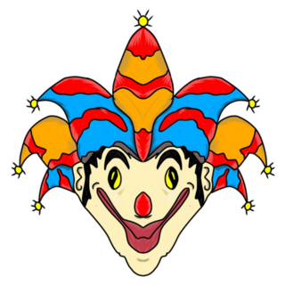 Detailed Clown Face Sticker