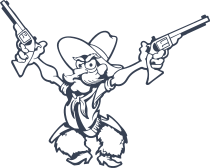 Detailed Cowboy With Guns Sticker