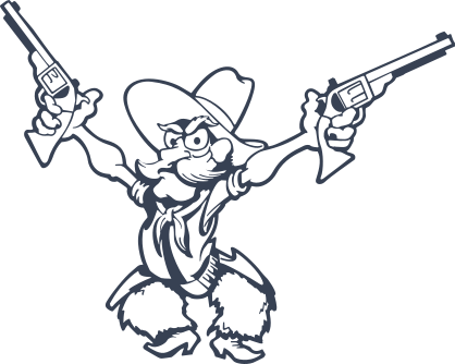 Detailed Cowboy With Guns Sticker