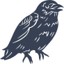 Detailed Crow Sticker