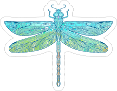 Detailed Dragonfly Sticker