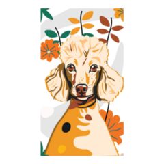 Detailed Floral Poodle Sticker