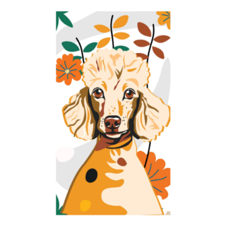Detailed Floral Poodle Sticker