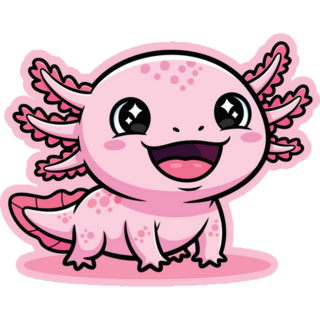 Detailed Happy Axolotl Sticker