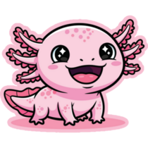 Detailed Happy Axolotl Sticker
