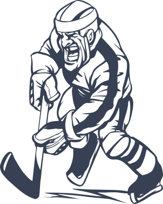 Detailed Hockey Player Sticker