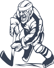 Detailed Hockey Player Sticker