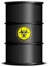 Detailed Illustration Of A Bio Hazard Waste Barrel Sticker