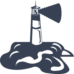 Detailed Lighthouse On Island Sticker