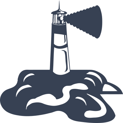 Detailed Lighthouse On Island Sticker