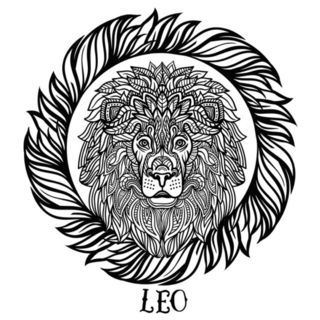 Detailed Lion In Aztec Filigree Leo Zodiac Sticker