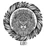 Detailed Lion In Aztec Filigree Leo Zodiac Sticker