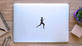 Detailed Male Runner Sticker on a Laptop (New) example