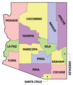 Detailed Map Of Arizona Counties Sticker