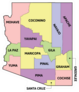 Detailed Map Of Arizona Counties Sticker
