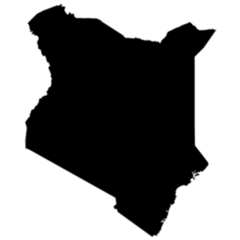 Detailed Map Of Kenya Solid Sticker