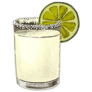 Detailed Margarita Cocktail With Lemon Slice Sticker