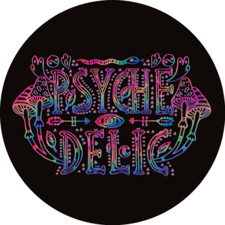 Detailed Ornamental Psychedelic Mushroom Lettering Sticker