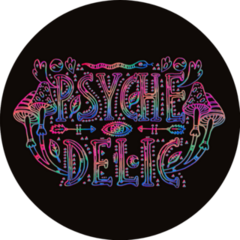 Detailed Ornamental Psychedelic Mushroom Lettering Sticker