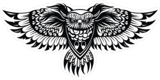 Detailed Owl Spreading His Wings Sticker