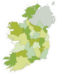 Detailed Political Map of Ireland Sticker