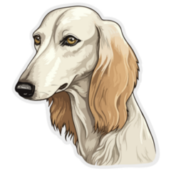 Detailed Saluki Face Sticker
