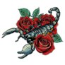 Detailed Scorpio In Frame Of Roses Sticker