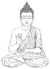 Detailed Seated Buddha In The Lotus Position Sticker
