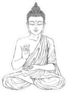 Detailed Seated Buddha In The Lotus Position Sticker