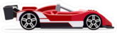 Detailed Side View Red White Racing Car Sticker
