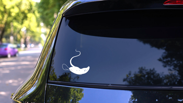 Detailed Stingray Manta Ray Sticker on a Rear Car Window (New) example