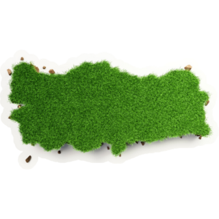 Detailed Turkey Map Green Grass Sticker