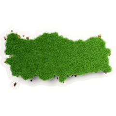 Detailed Turkey Map Green Grass Sticker