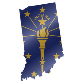 Detailed Waving Flag Map Of Indiana Sticker