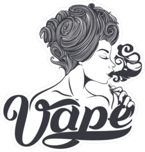 Detailed Woman Smoking Electronic Cigarette Sticker