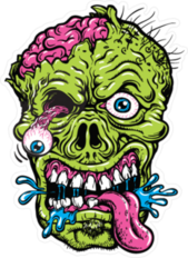 Detailed Zombie Head Sticker