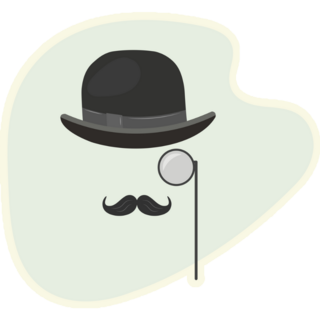 Detective Pince-nez Mustache Sticker
