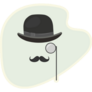 Detective Pince-nez Mustache Sticker